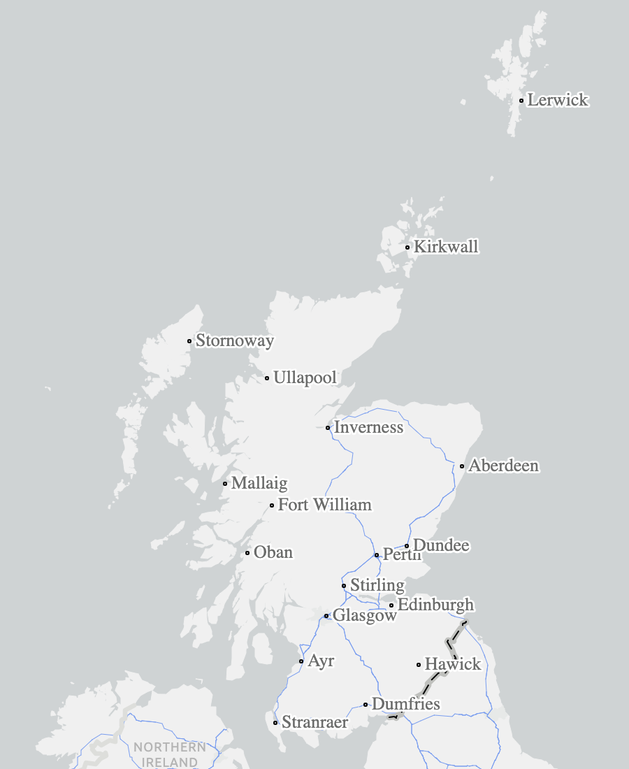 This is a map of Scotland showing no flood risk.